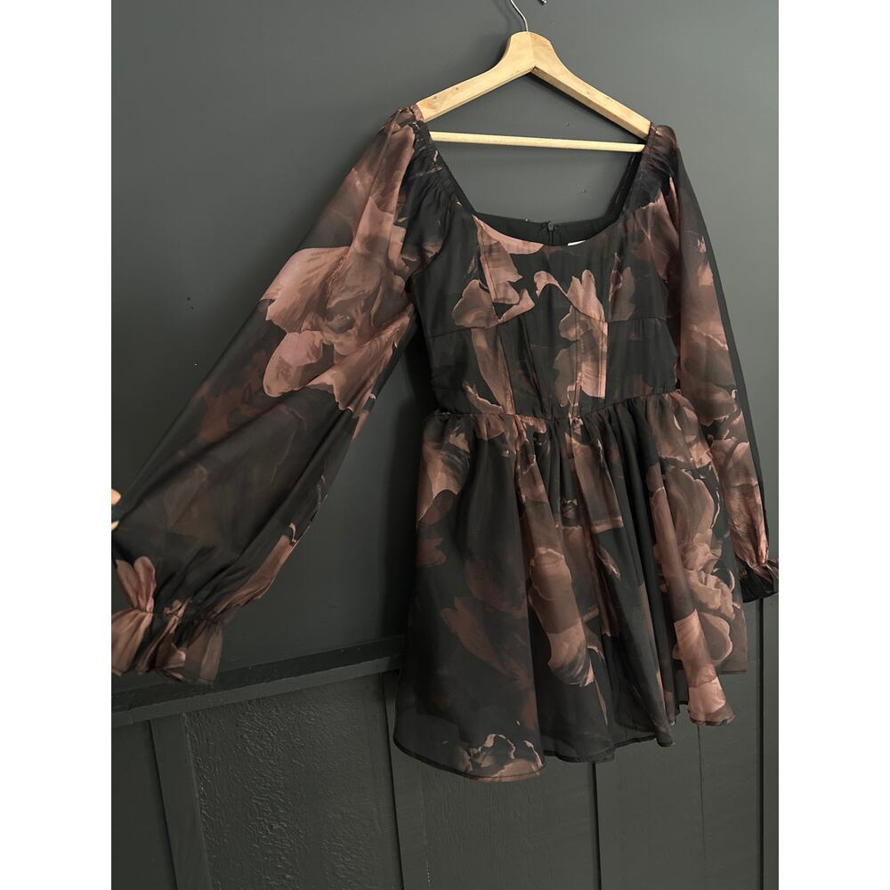 Promesa Rich Blossoms Floral Organza Corset Babydoll Romper Dress NEW Size Small - Picture 7 of 16